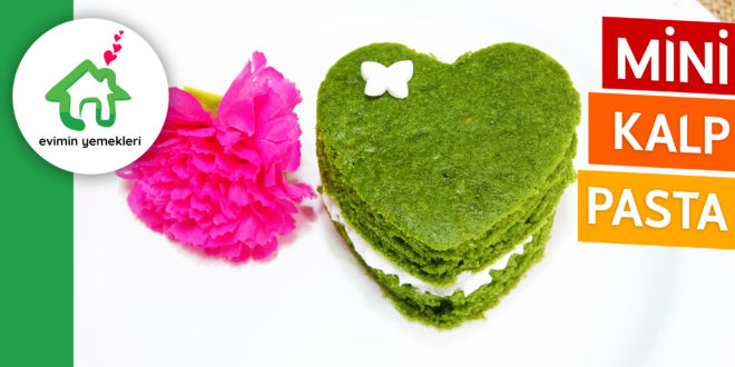 Yeşil Renkli Mini Kalp Pasta
