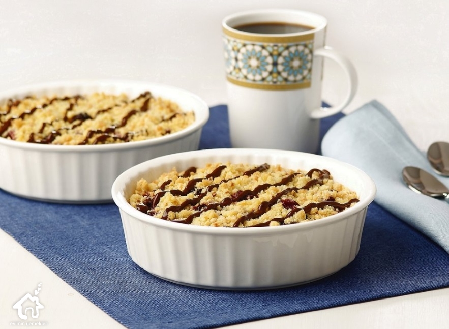Vişneli kazandibili crumble tarifi